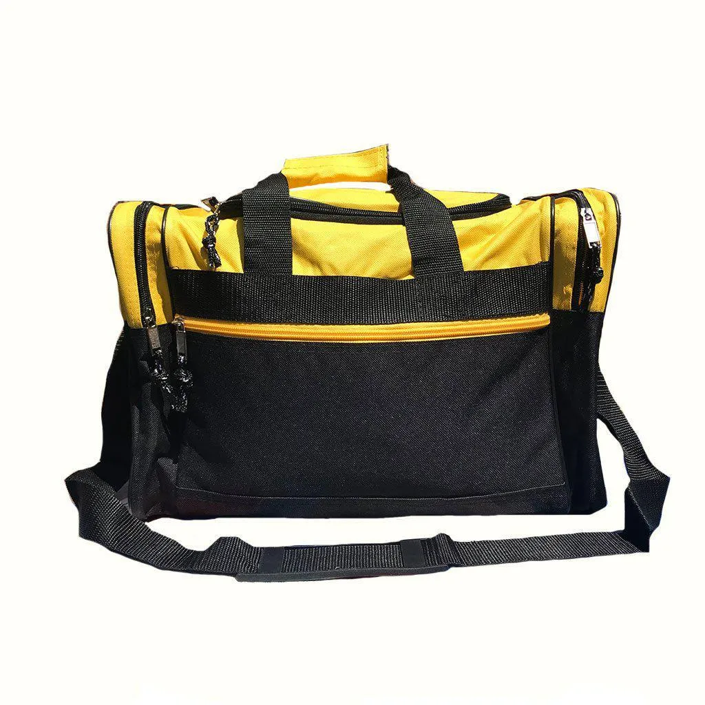 1 Dozen Duffle Bags Travel Size Sports Gym Blank 17 inch Wholesale Bulk Lot