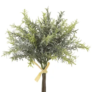 10" Rosemary Herb Artificial Stem Bundle -Green/Gray (pack of 12)