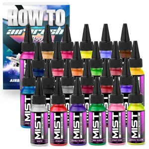 24-Color Premium Nail Art Polish Airbrush Paint Kit (1oz.)