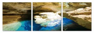 24" Canvas 3 Panels Blue Grotto Color Photo By Homeroots