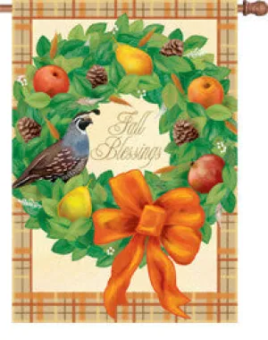 28 in. Thanksgiving House Flag - Fall Blessings