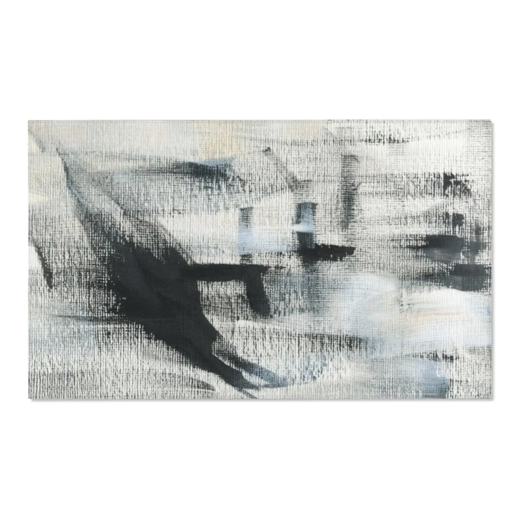 Abstract Area Rug | Black Gray