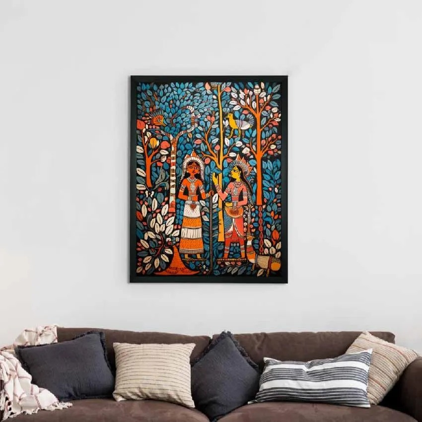 Art Serene Women and Trees Canvas Wall Painting