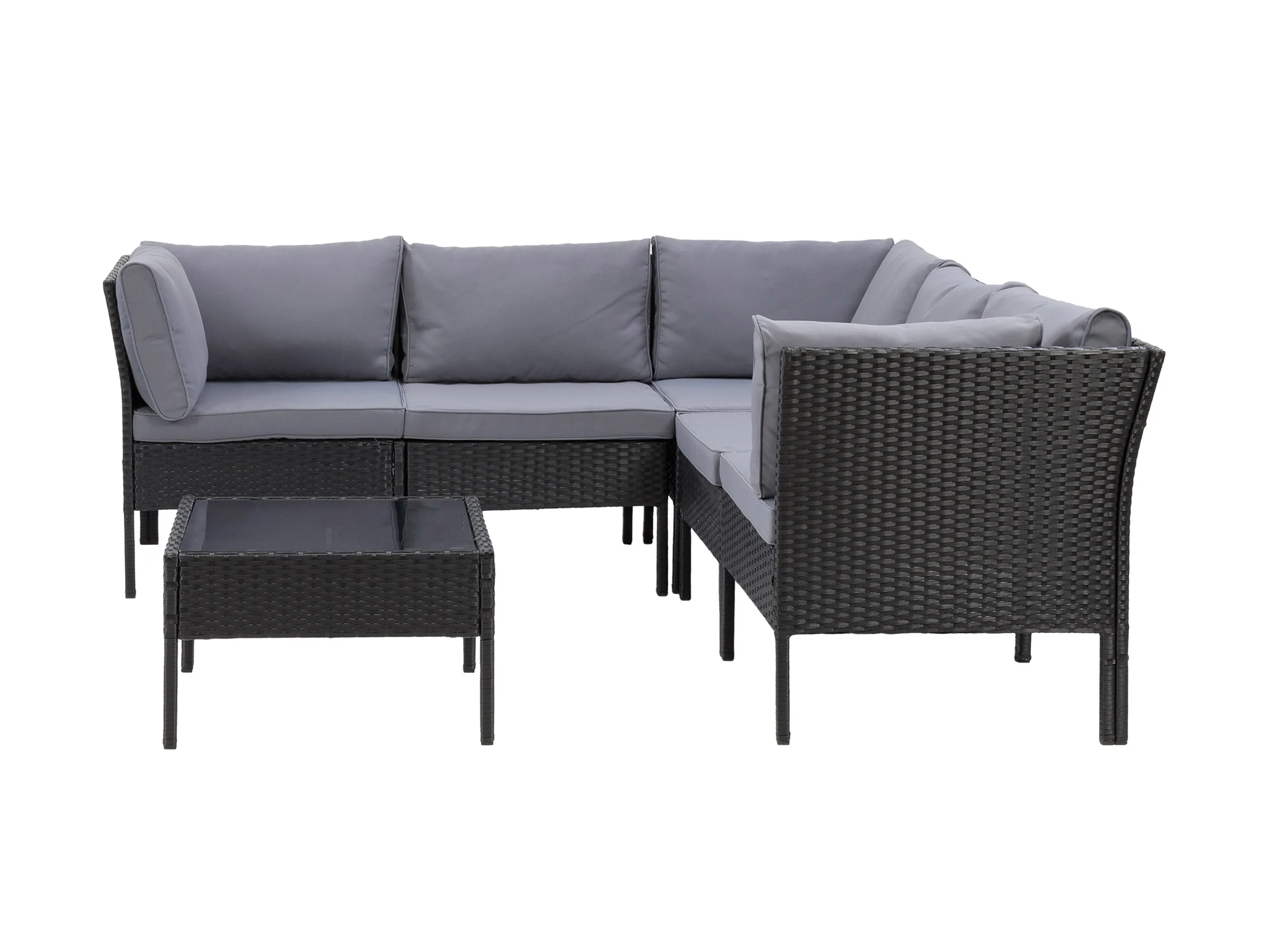 Black and Grey 6pc Patio Sectional Set