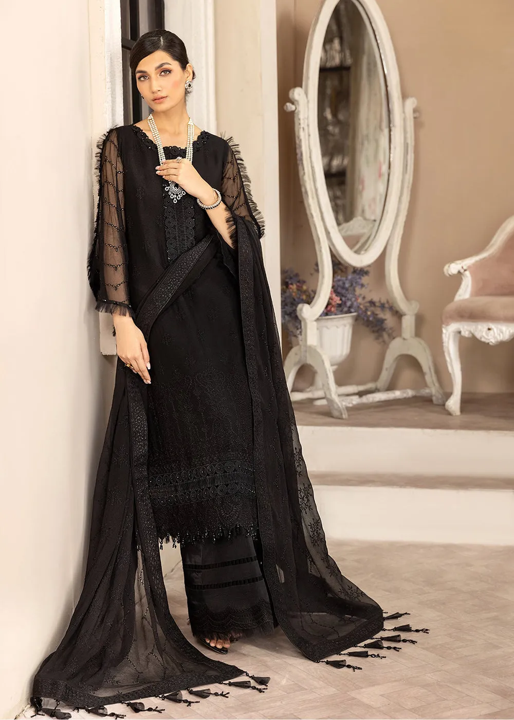 Black Formal Suit - Alizeh - Dhaagay Formals '23 - V02D10 - Anita