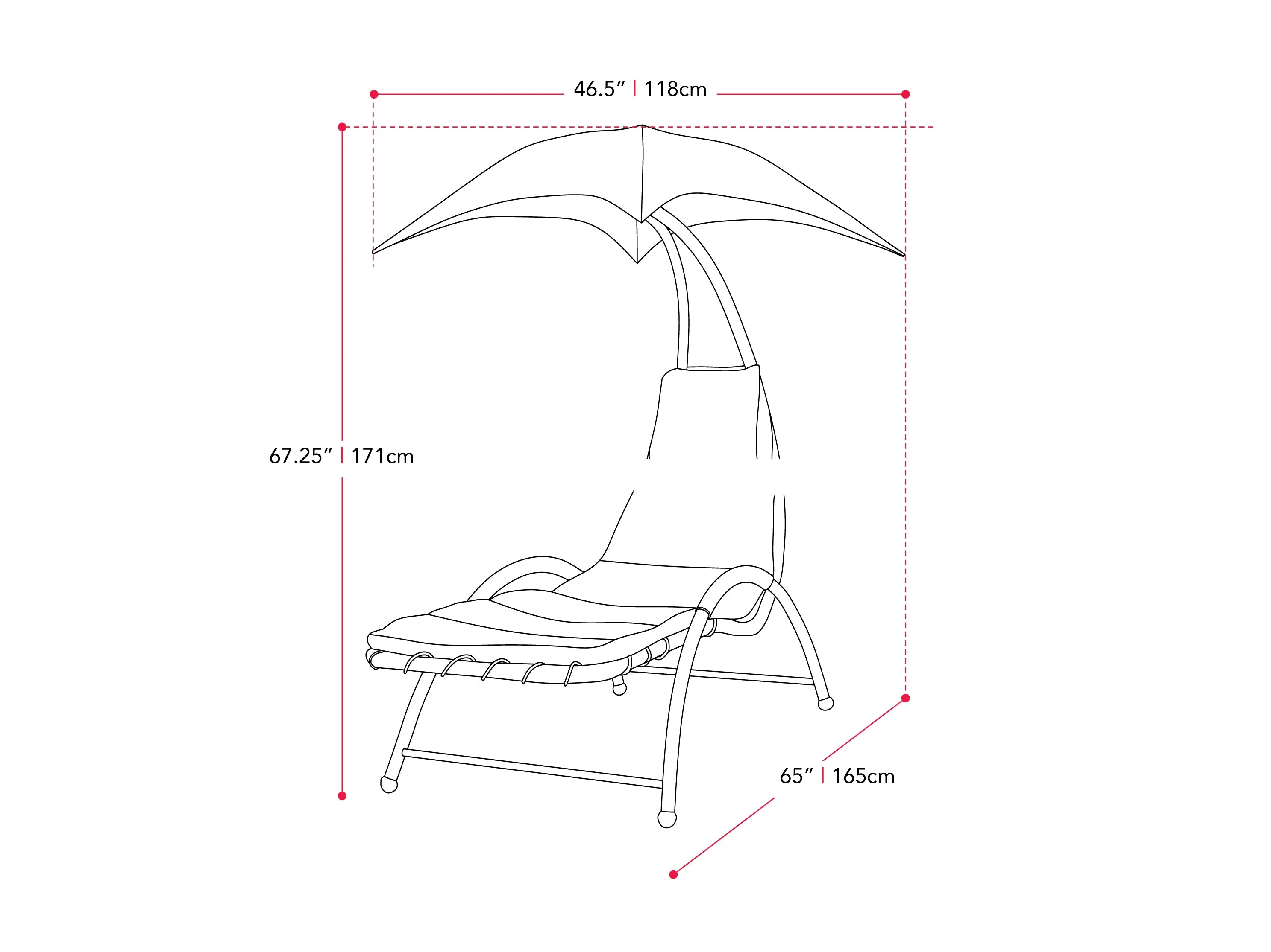 Blue Lounge Chair with Canopy