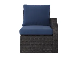 Blue Outdoor Sectional Chair, Right Arm