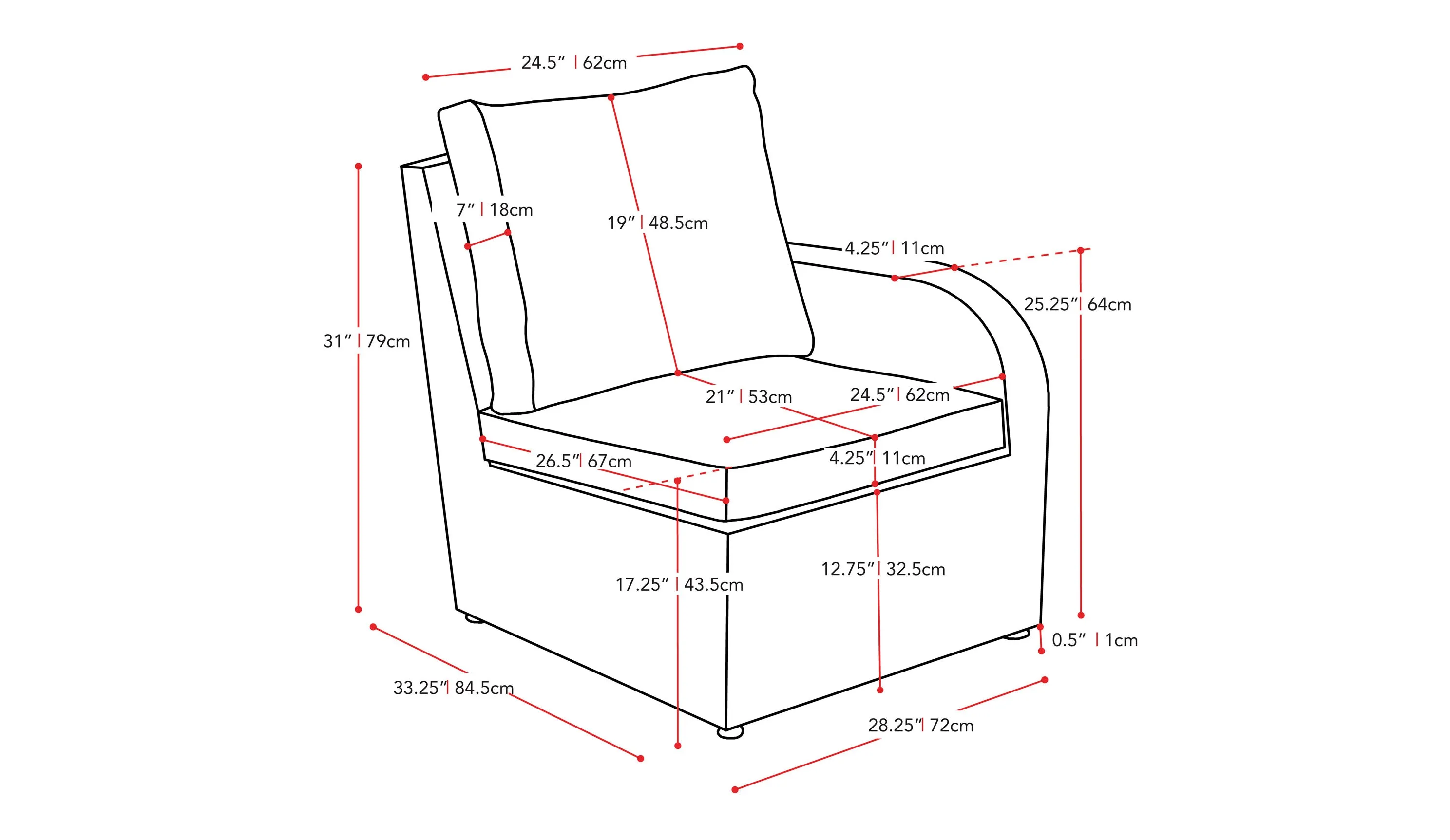 Blue Outdoor Sectional Chair, Right Arm