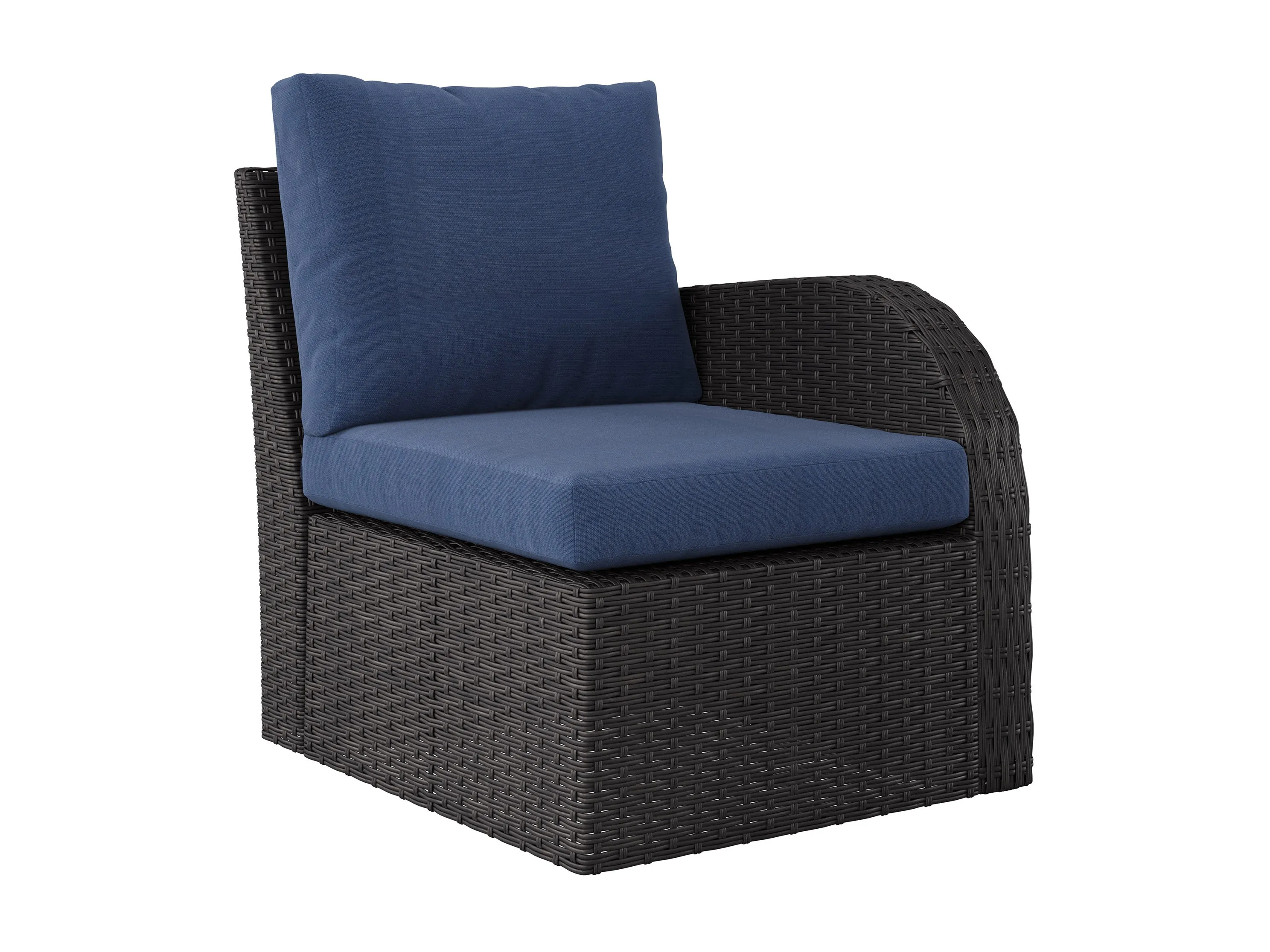 Blue Outdoor Sectional Chair, Right Arm