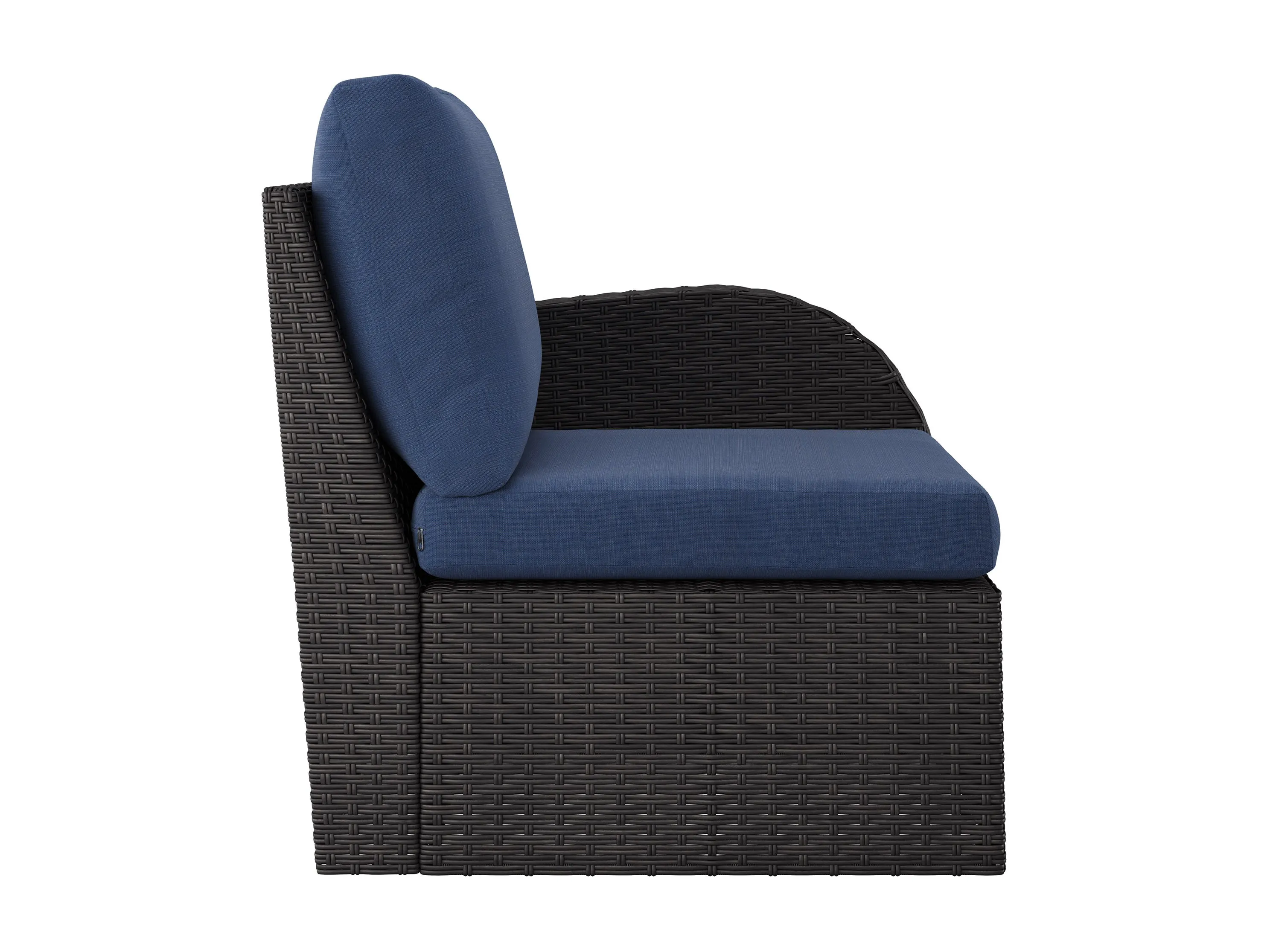 Blue Outdoor Sectional Chair, Right Arm