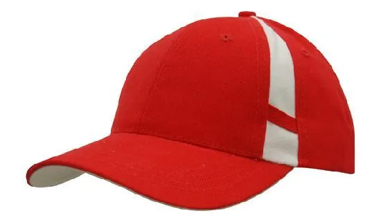 BRUSHED HEAVY COTTON CAP WITH CROWN INSERTS & CONTRASTING PEAK UNDER & STRAP