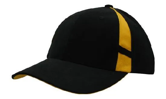 BRUSHED HEAVY COTTON CAP WITH CROWN INSERTS & CONTRASTING PEAK UNDER & STRAP