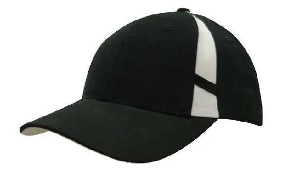 BRUSHED HEAVY COTTON CAP WITH CROWN INSERTS & CONTRASTING PEAK UNDER & STRAP