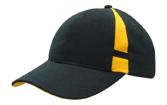 BRUSHED HEAVY COTTON CAP WITH CROWN INSERTS & CONTRASTING PEAK UNDER & STRAP