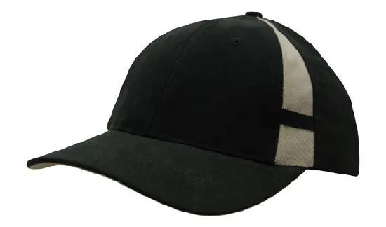 BRUSHED HEAVY COTTON CAP WITH CROWN INSERTS & CONTRASTING PEAK UNDER & STRAP