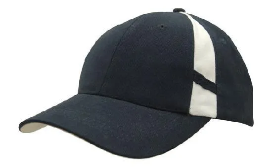 BRUSHED HEAVY COTTON CAP WITH CROWN INSERTS & CONTRASTING PEAK UNDER & STRAP