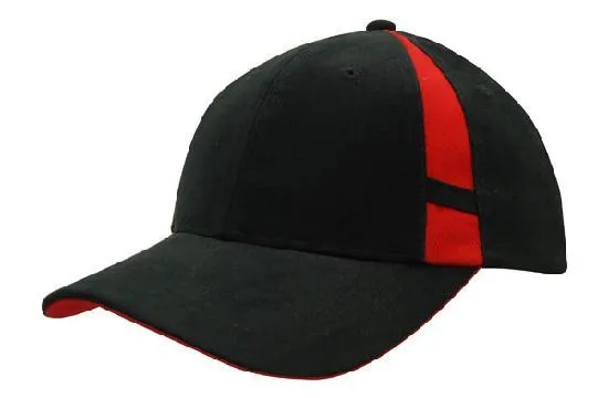 BRUSHED HEAVY COTTON CAP WITH CROWN INSERTS & CONTRASTING PEAK UNDER & STRAP