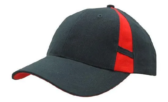 BRUSHED HEAVY COTTON CAP WITH CROWN INSERTS & CONTRASTING PEAK UNDER & STRAP