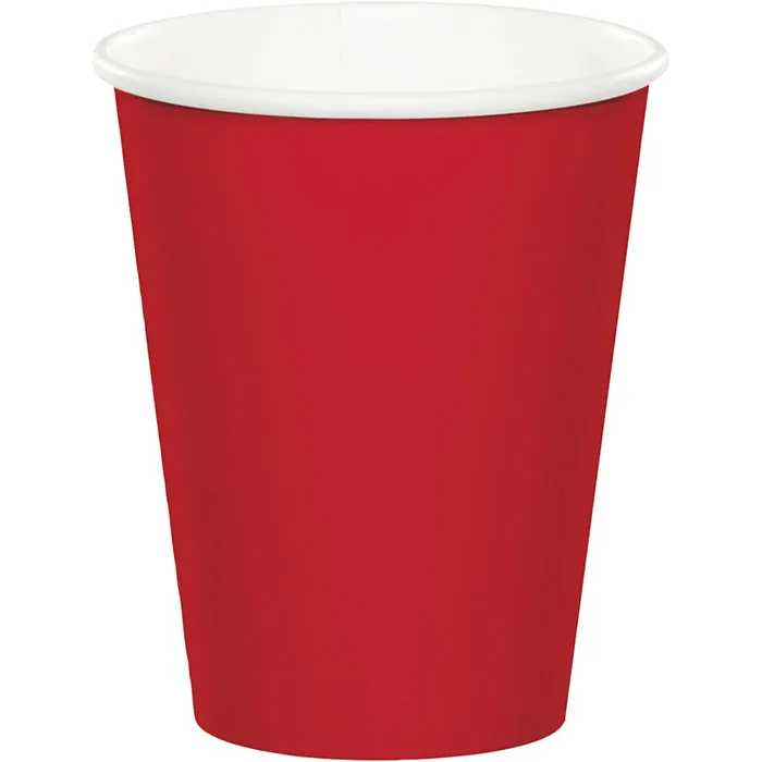 Bulk Classic Red Value Friendly 9 oz Hot & Cold Paper Cups (96 per Case)