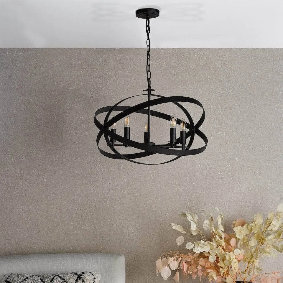 Cadiz 5 Light Pendant Light - Black