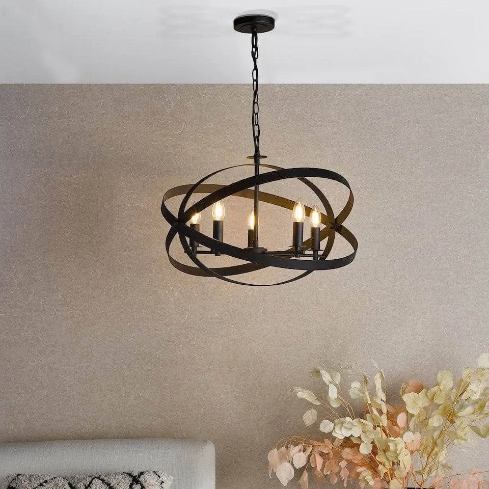 Cadiz 5 Light Pendant Light - Black