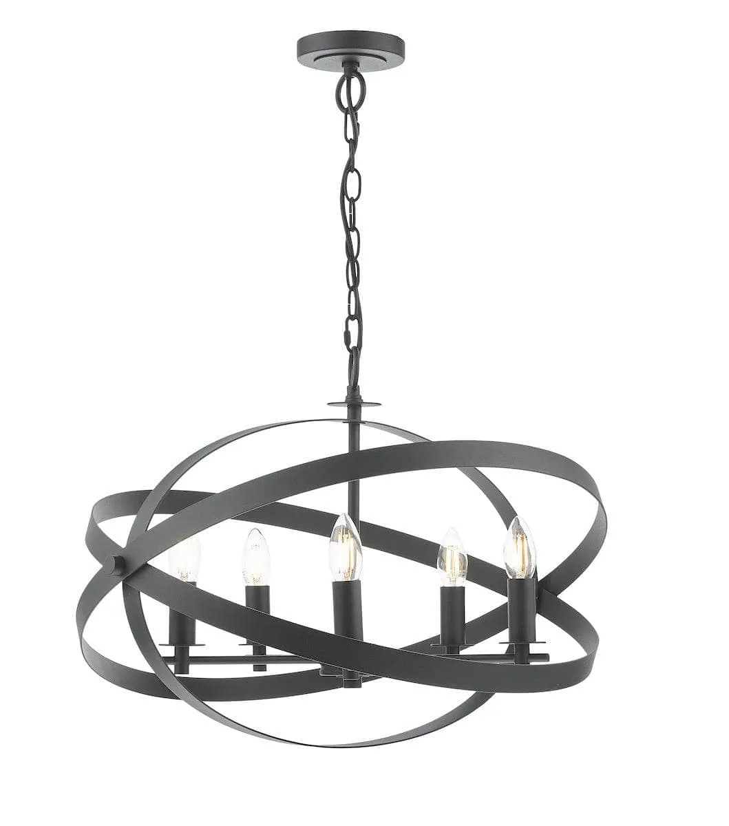 Cadiz 5 Light Pendant Light - Black