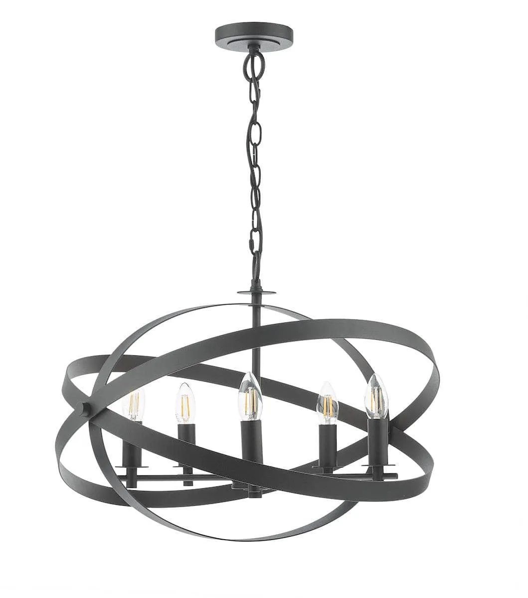 Cadiz 5 Light Pendant Light - Black