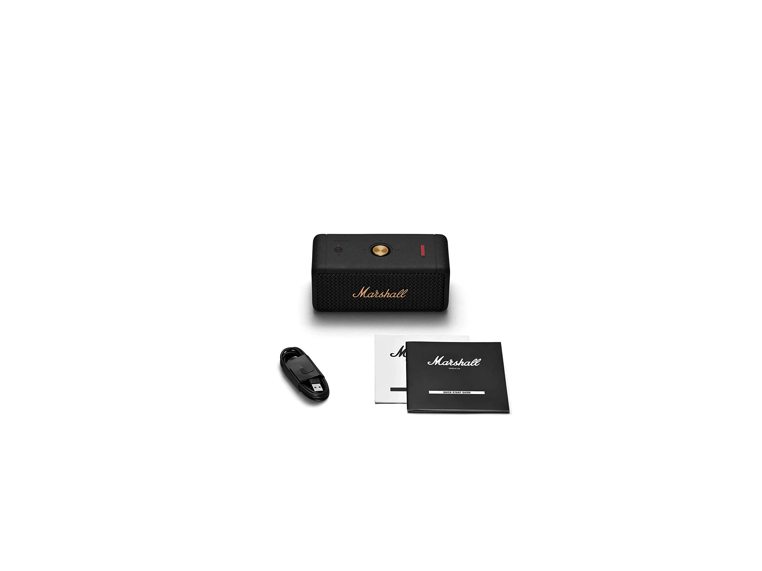 Certified Refurbished - Marshall - Emberton Portable Bluetooth Speaker - Black & Brass