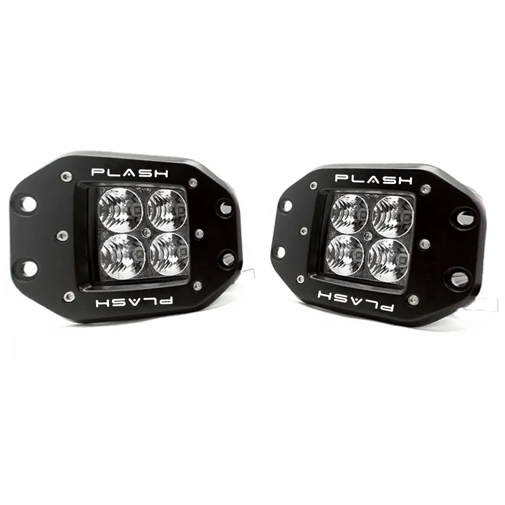 Cube Lights - 40W Flush Mounted LED - 35° Linear Flood - Pair