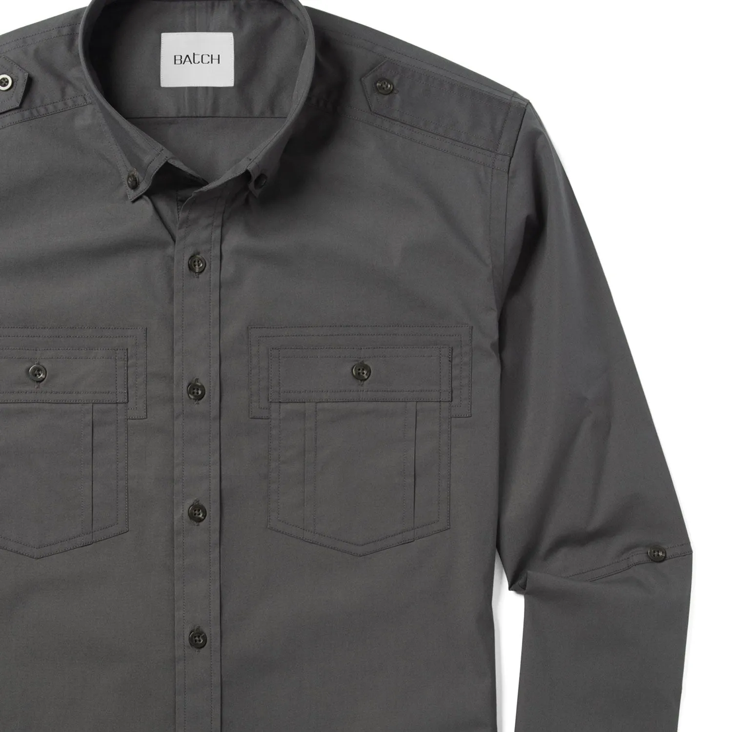 Finisher Utility Shirt – Slate Gray Stretch Cotton Poplin