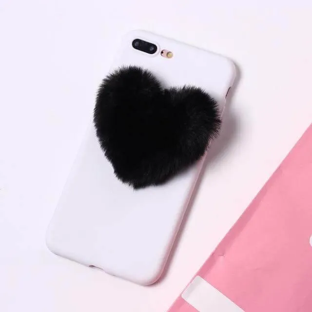 Fluffy Lover Heart Cute Iphone Cases