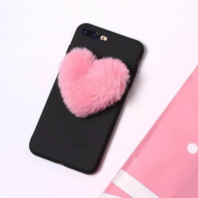 Fluffy Lover Heart Cute Iphone Cases