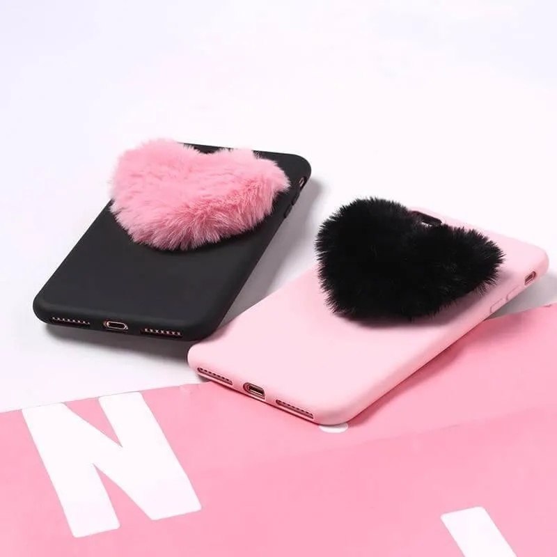 Fluffy Lover Heart Cute Iphone Cases