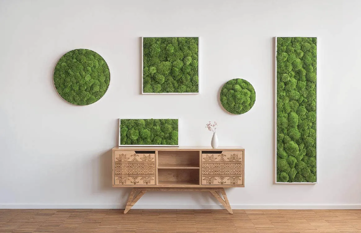 Forest Green Moss Wall Art (100x60cm)