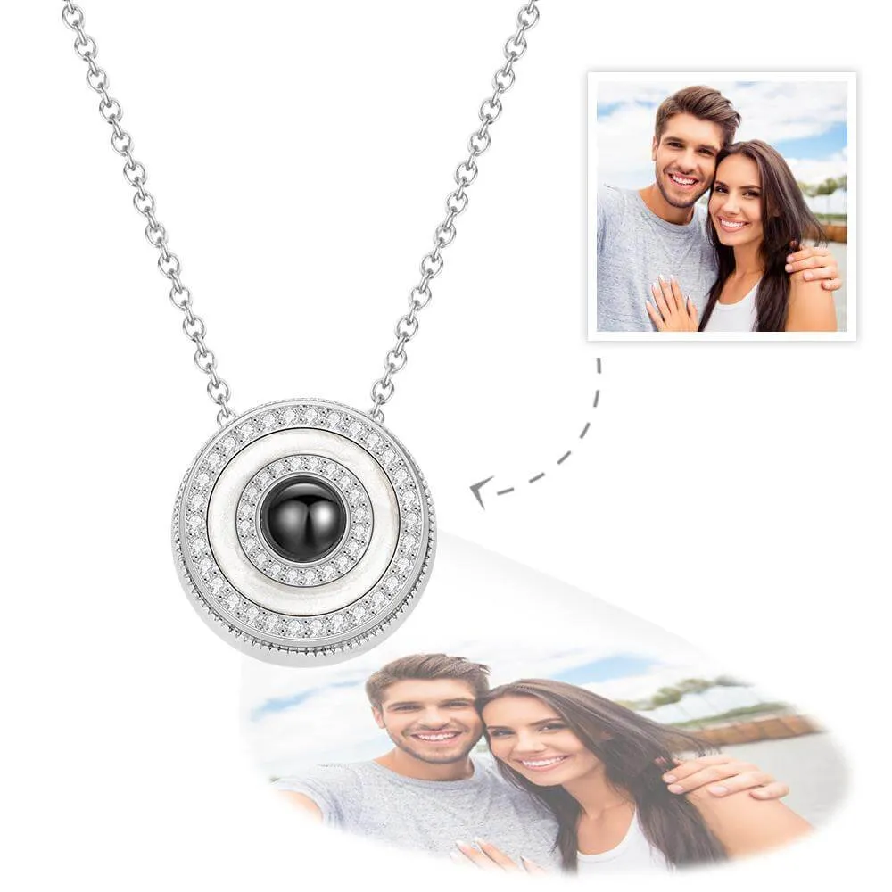 Gold Plated Copper Custom Halo Photo Projection Necklace