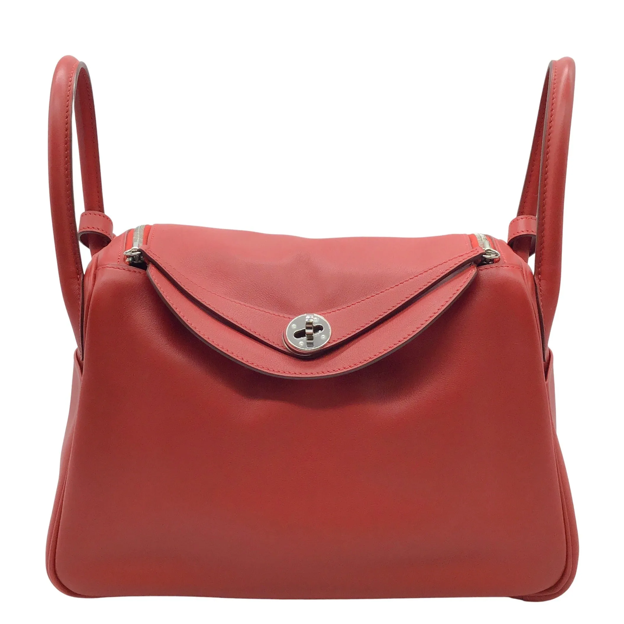 Hermès Lindy 2008 Rouge Togo Leather 30cm Shoulder Bag