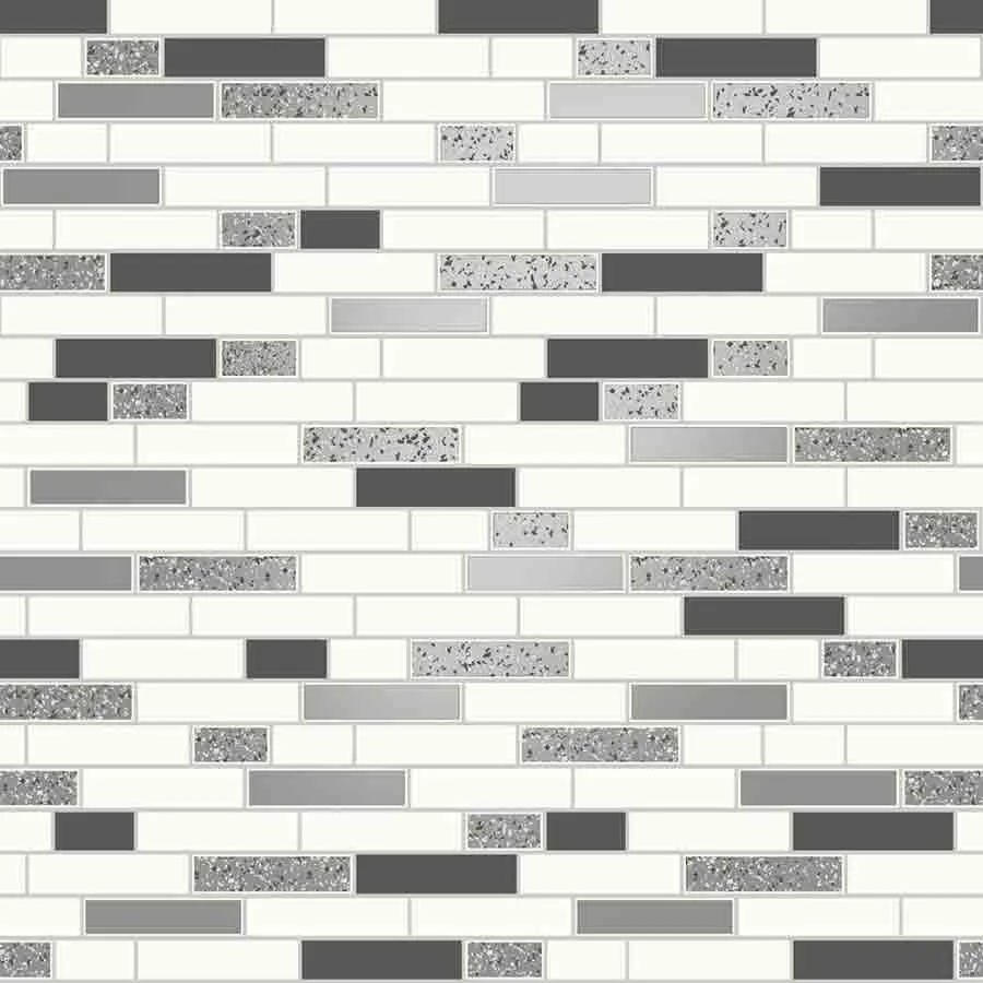 Holden Oblong Granite Black Glitter Tile Wallpaper - 89191