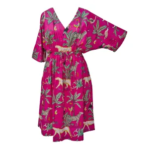 Hot Pink Wild Cotton Maxi Dress UK Size 18-32 M155