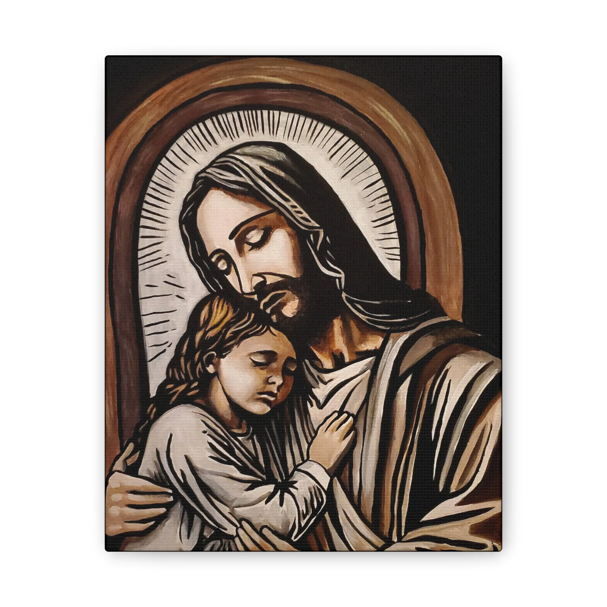 Hugs from Jesus Canvas Stretched, 0.75"