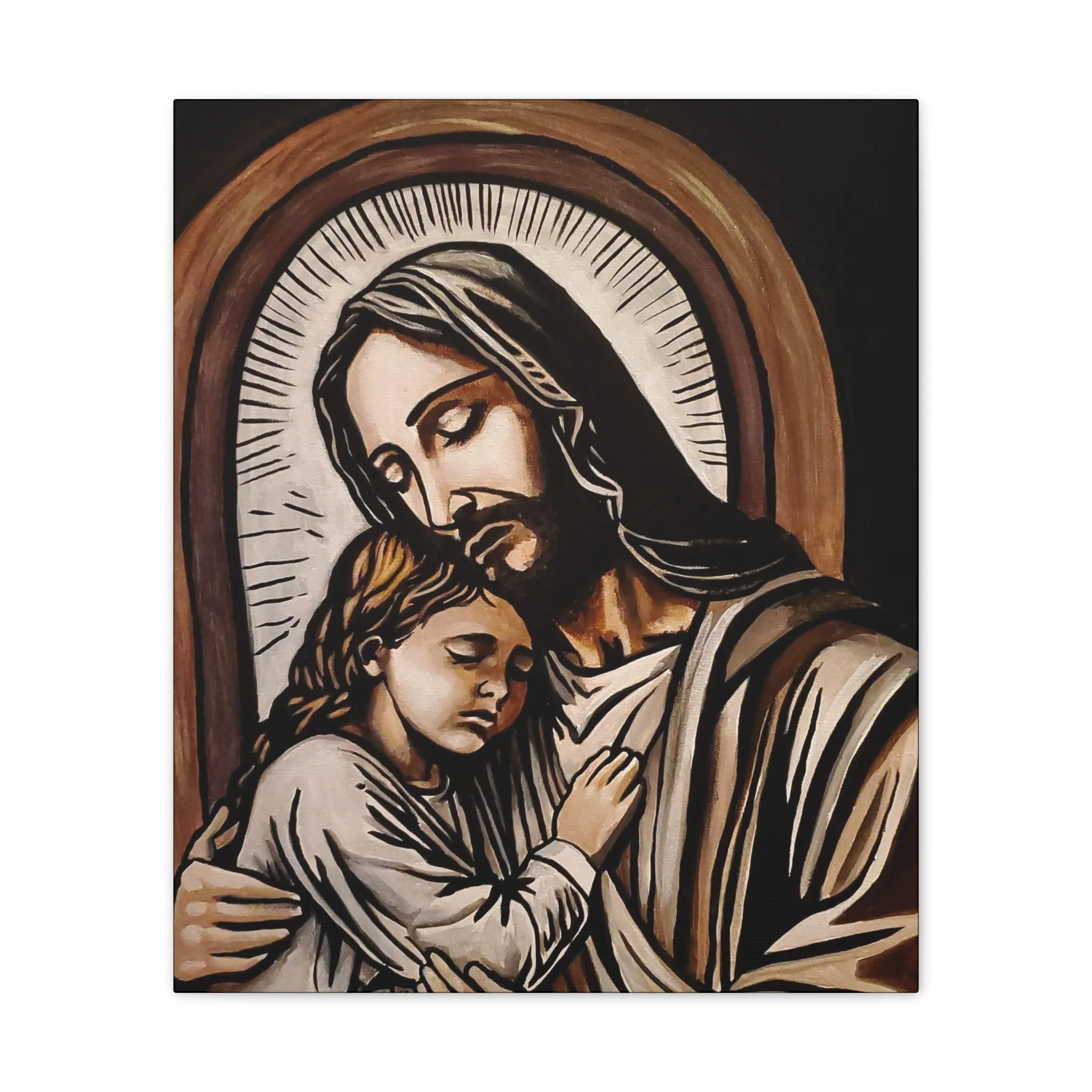 Hugs from Jesus Canvas Stretched, 0.75"