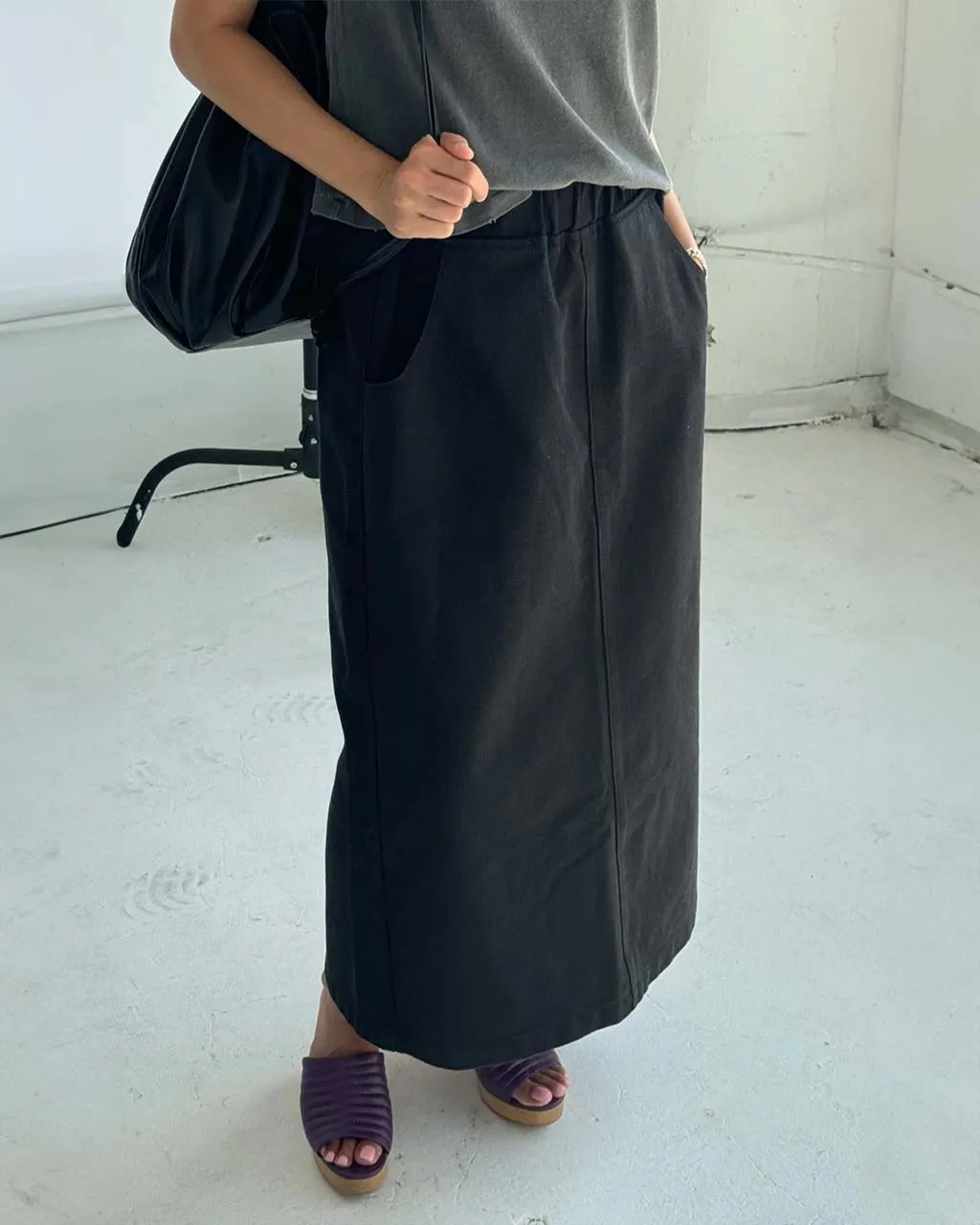 Long City Skirt - Black