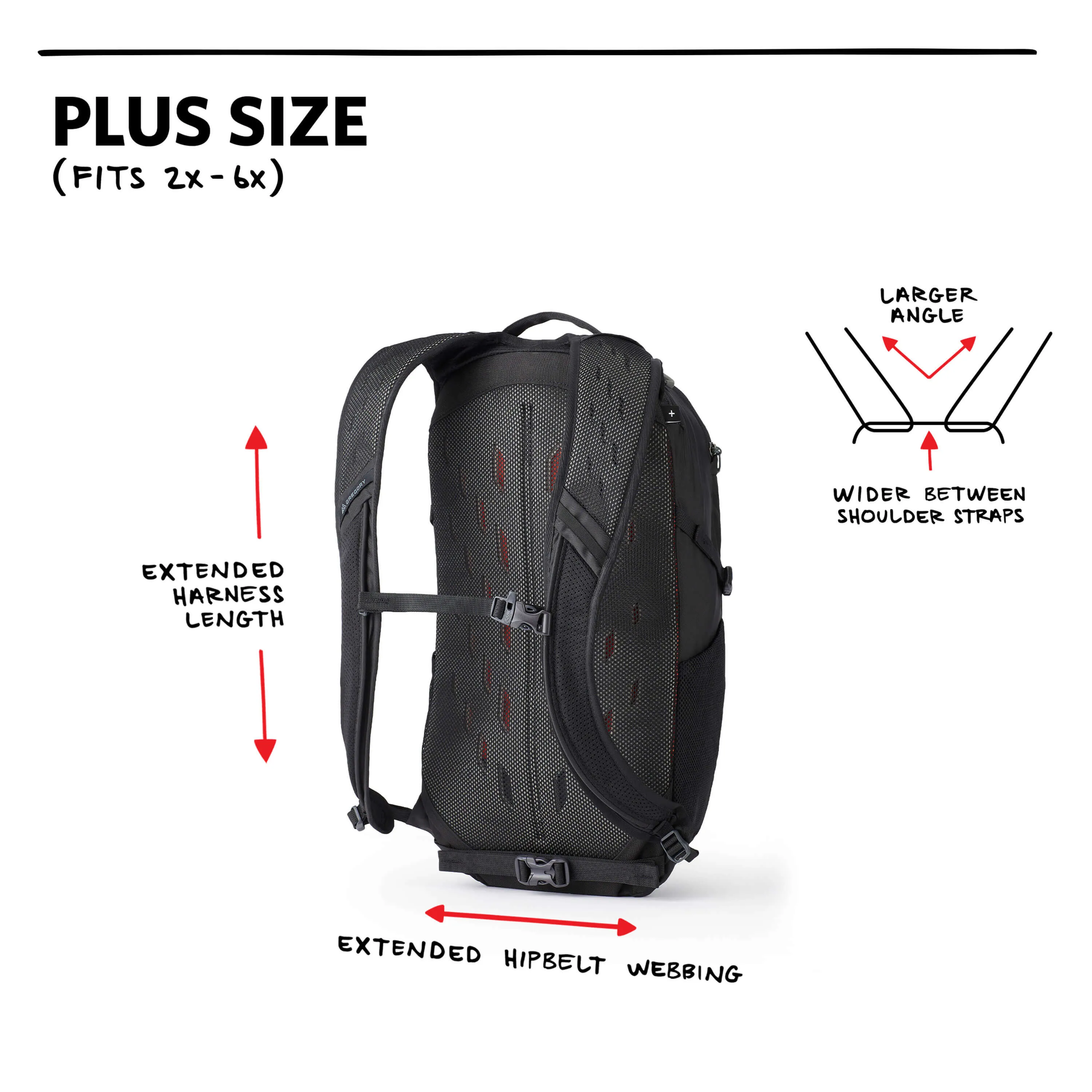 Nano 20 Plus Size Backpack - Obsidian Black