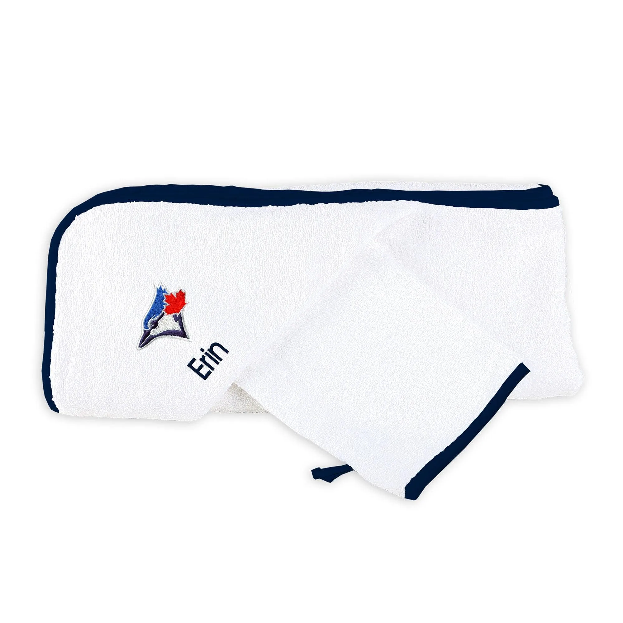 Personalized Toronto Blue Jays Hooded Towel & Wash Mitt Set