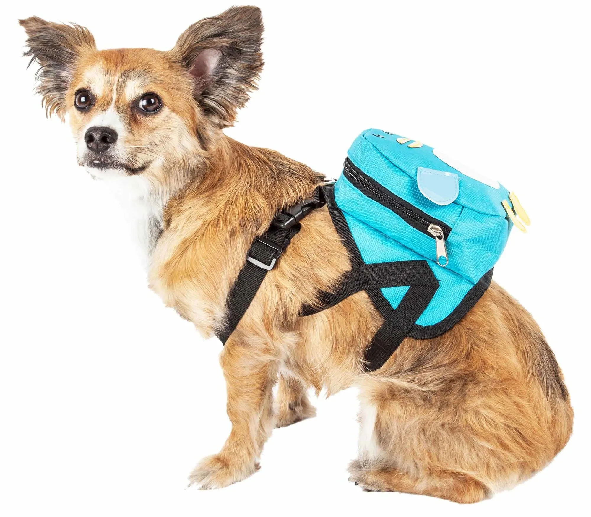 Pet Life 'Waggler Hobbler' Large-Pocketed Compartmental Animated Dog Harness Backpack