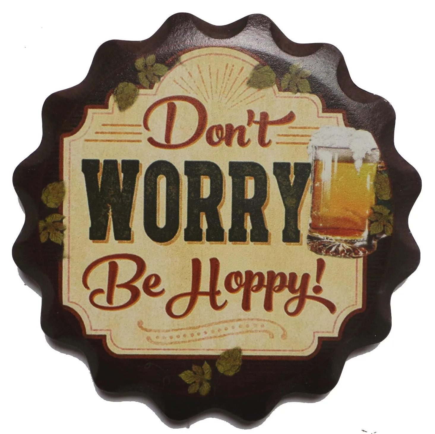 "Don't Worry. Be Hoppy" German Gift Coaster