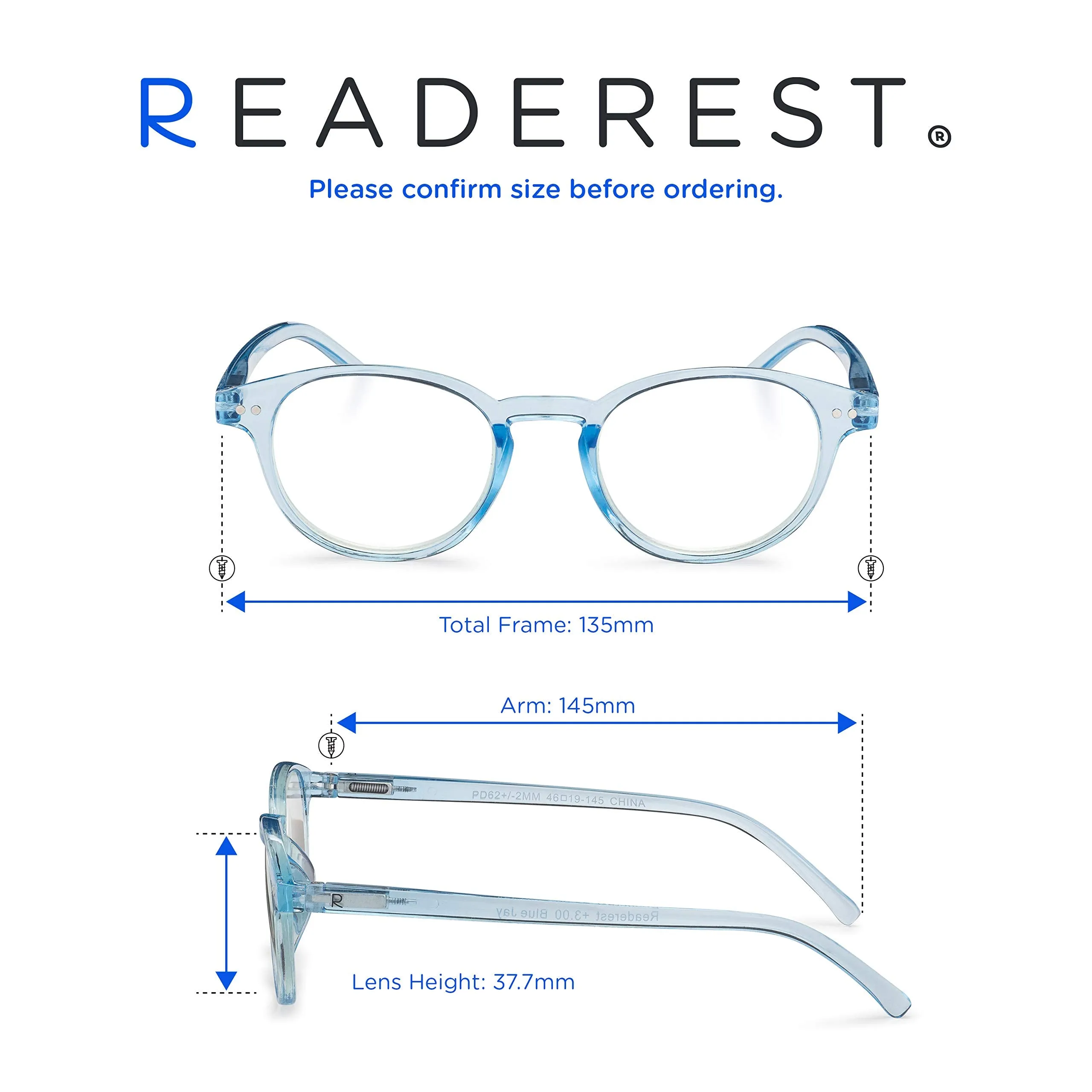 Round-Blue-Light-Blocking-Reading-Glasses-Light-Blue-2-50-Magnification-Computer-Glasses