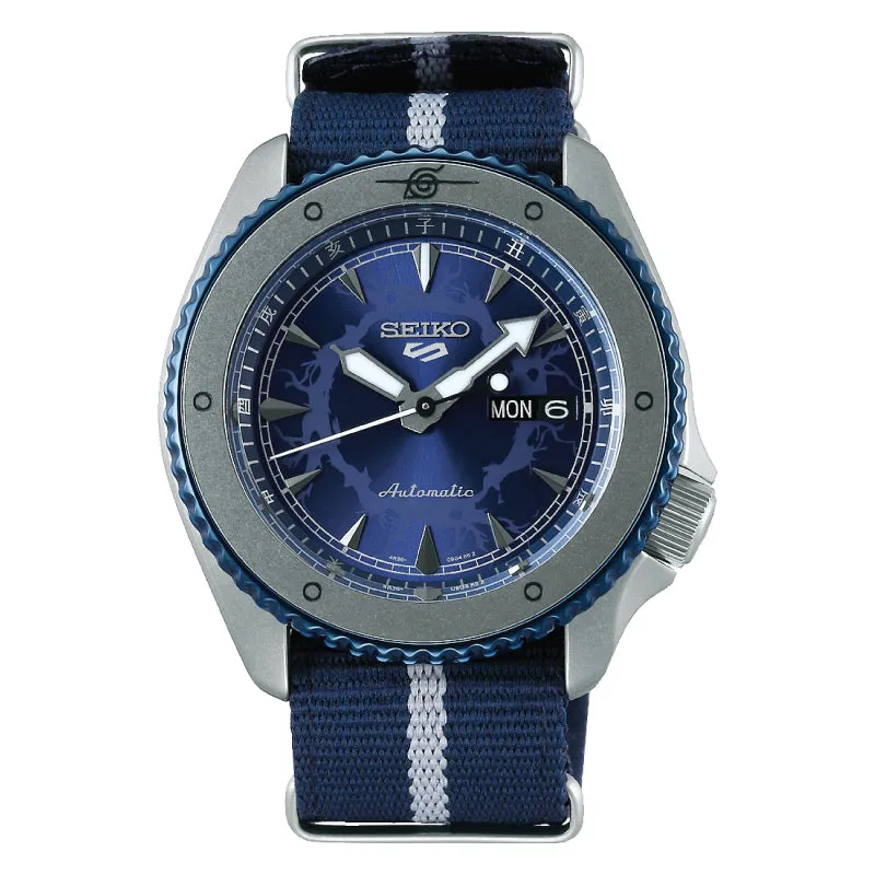 Seiko 5 Sports NARUTO & BORUTO Limited Edition (SASUKE UCHIHA) Navy Blue Nylon Strap Watch SRPF69K1 (LOCAL BUYERS ONLY)