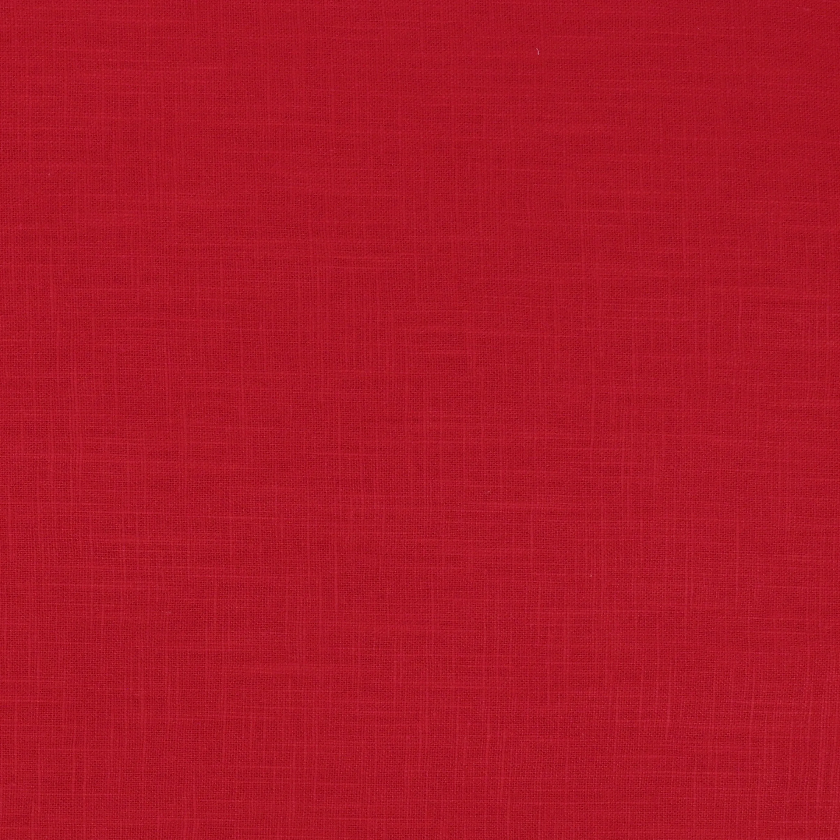 Washed Linen Cotton - Bright Red