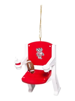 Wisconsin Badgers Team Sports Red & White Stadium Chair Christmas Tree Ornament