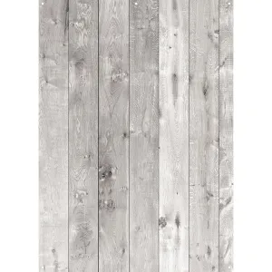 X-Drop Canvas Backdrop – Gray Wood Planks (5' x 7')